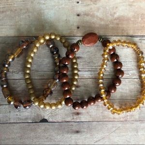 NWT Fall inspired bracelet stack w/ browns